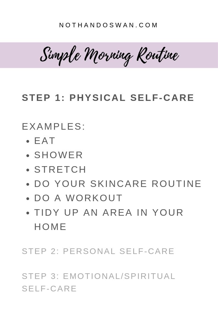 This post outlines a simple morning routine in 3 steps that you can customize to your own days. Click for the full outline! 